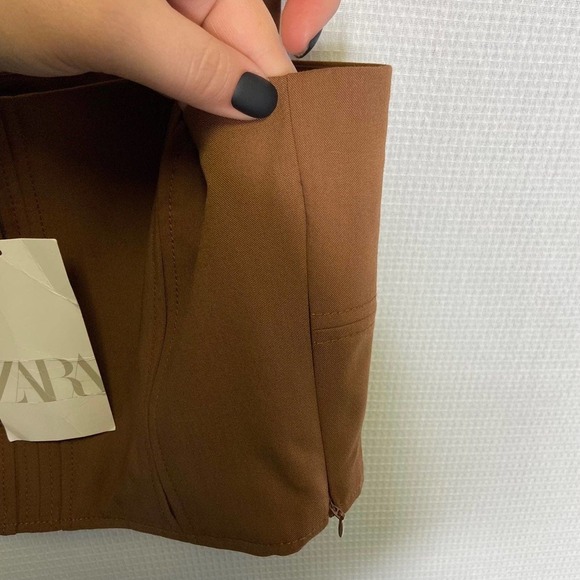 Zara | Brown Tank Top NWT Medium‎ Neutral Woman's Crop Top - Picture 7 of 9